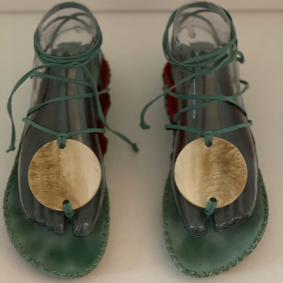 “BCBG” Gladiator Wrap Suede Sandals - Picture 2 of 8